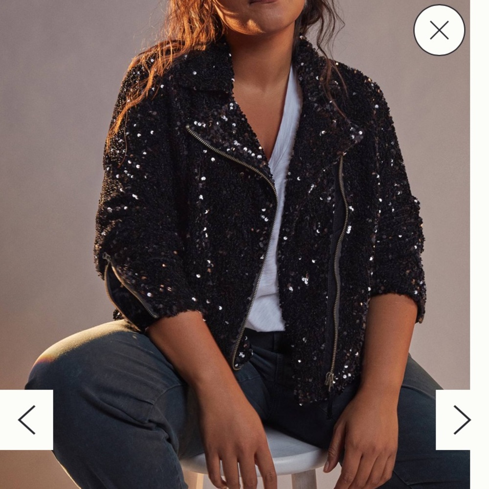Clara S sequins, sexy jacket, size XS